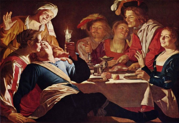 A party of men and women by Gerrit van Honthorst